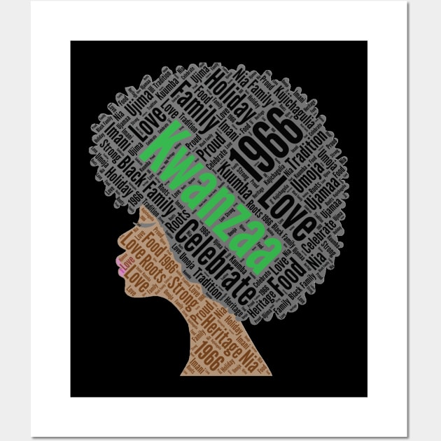 Kwanzaa Natural Hair Afro Wall Art by blackartmattersshop